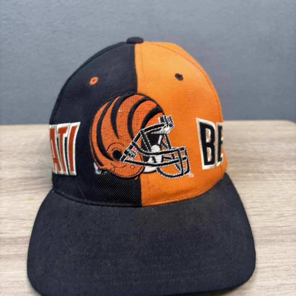 Cincinnati Bengals SnapBack Hat Cap Blockhead Split American Needle NFL Wool VTG